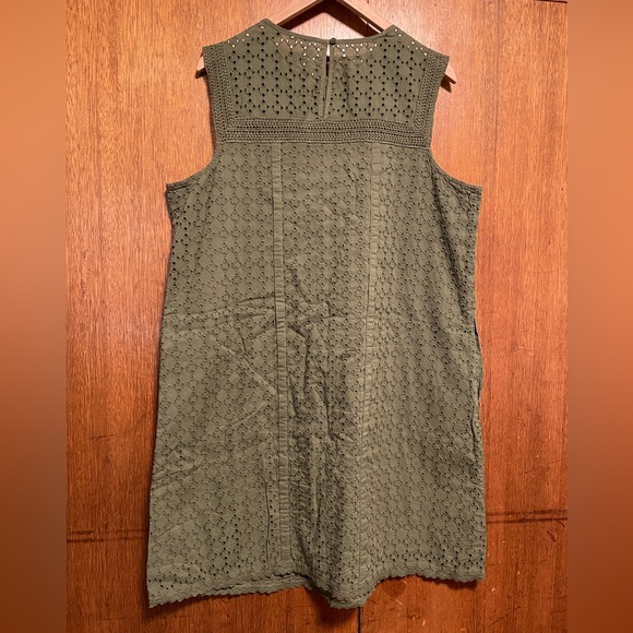 Flattering 60s summer style Gap shift dress cotton eyelet lace POCKETS! Large - Picture 4 of 5